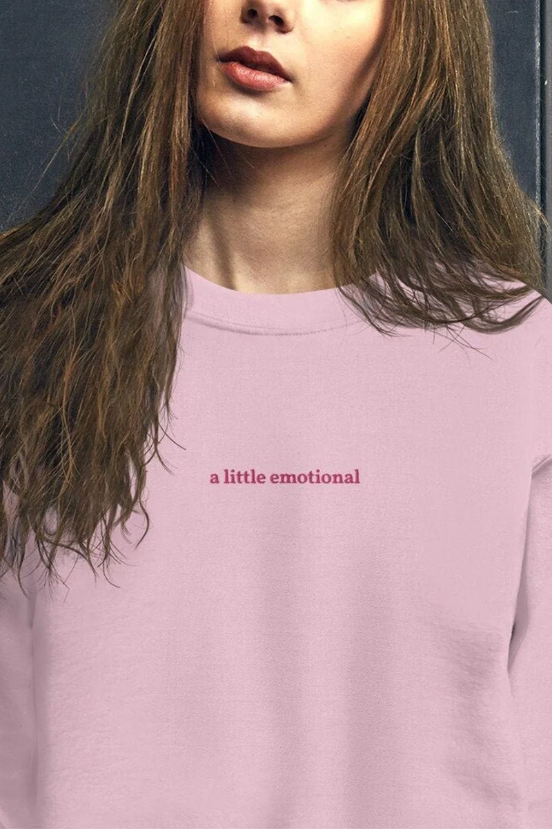 A Little Emotional Embroidered Sweatshirt