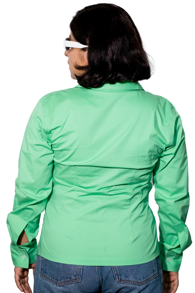 Corset Zip Shirt/Mint Green