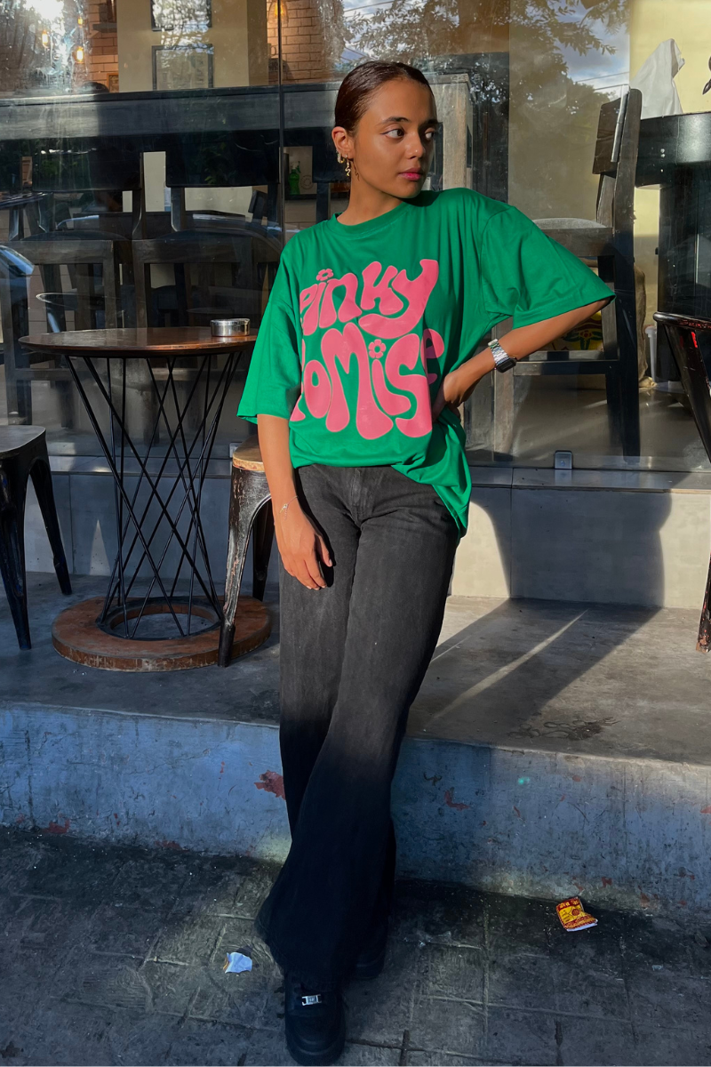 ''Pinky Promise'' Oversized T-shirt/Green