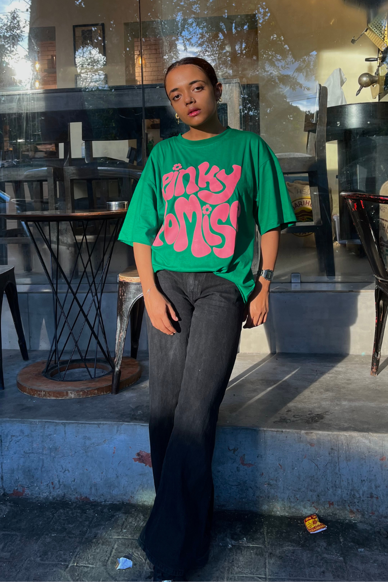 ''Pinky Promise'' Oversized T-shirt/Green