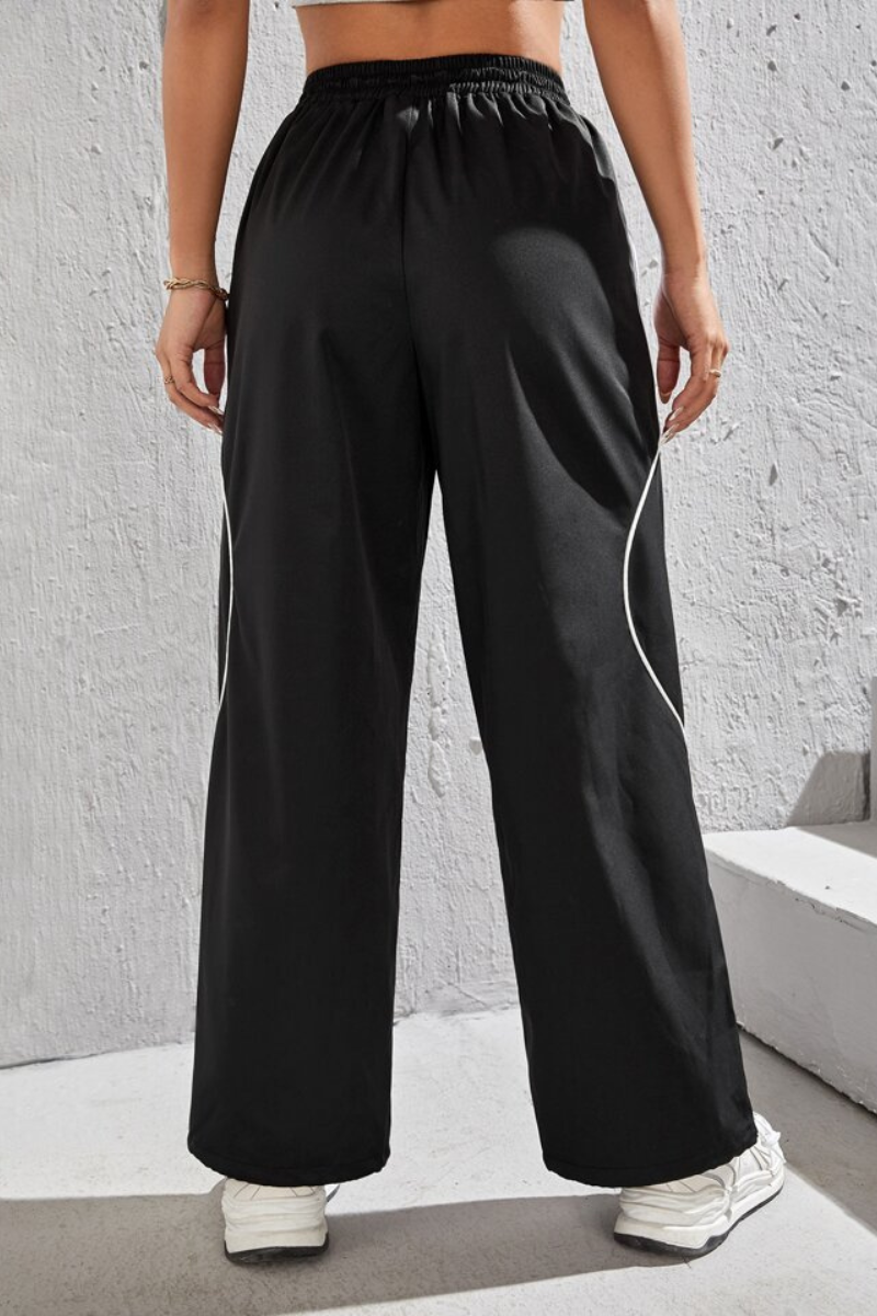 Contrast Piping Wide Leg Jogger