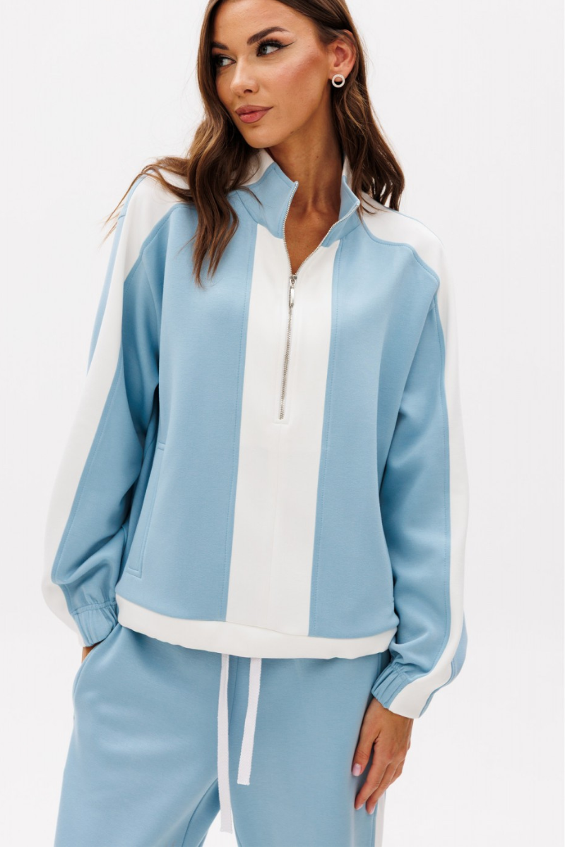 Blue Pinstripe Loungewear Set