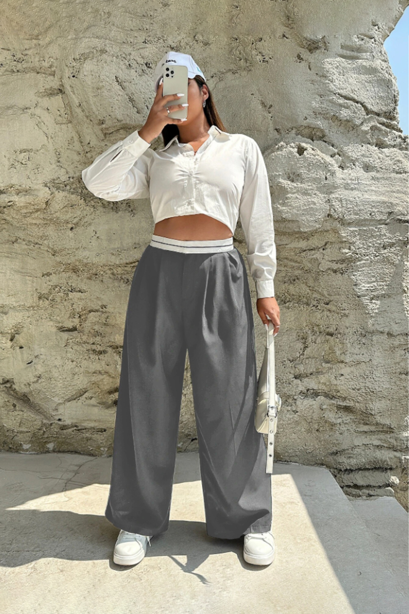 Combo : Korean Style Baggy Trouser Black & Grey