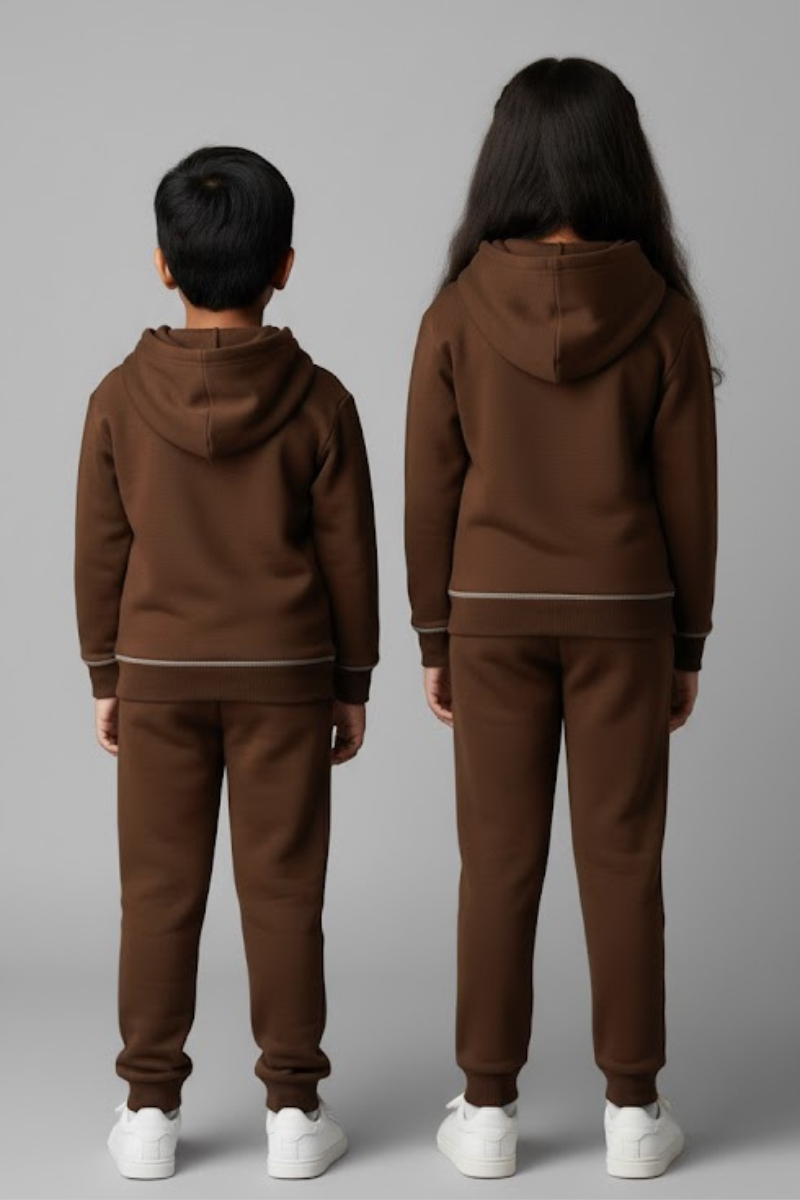 Pullover Hoodie and Cuffed Joggers Set/Brown