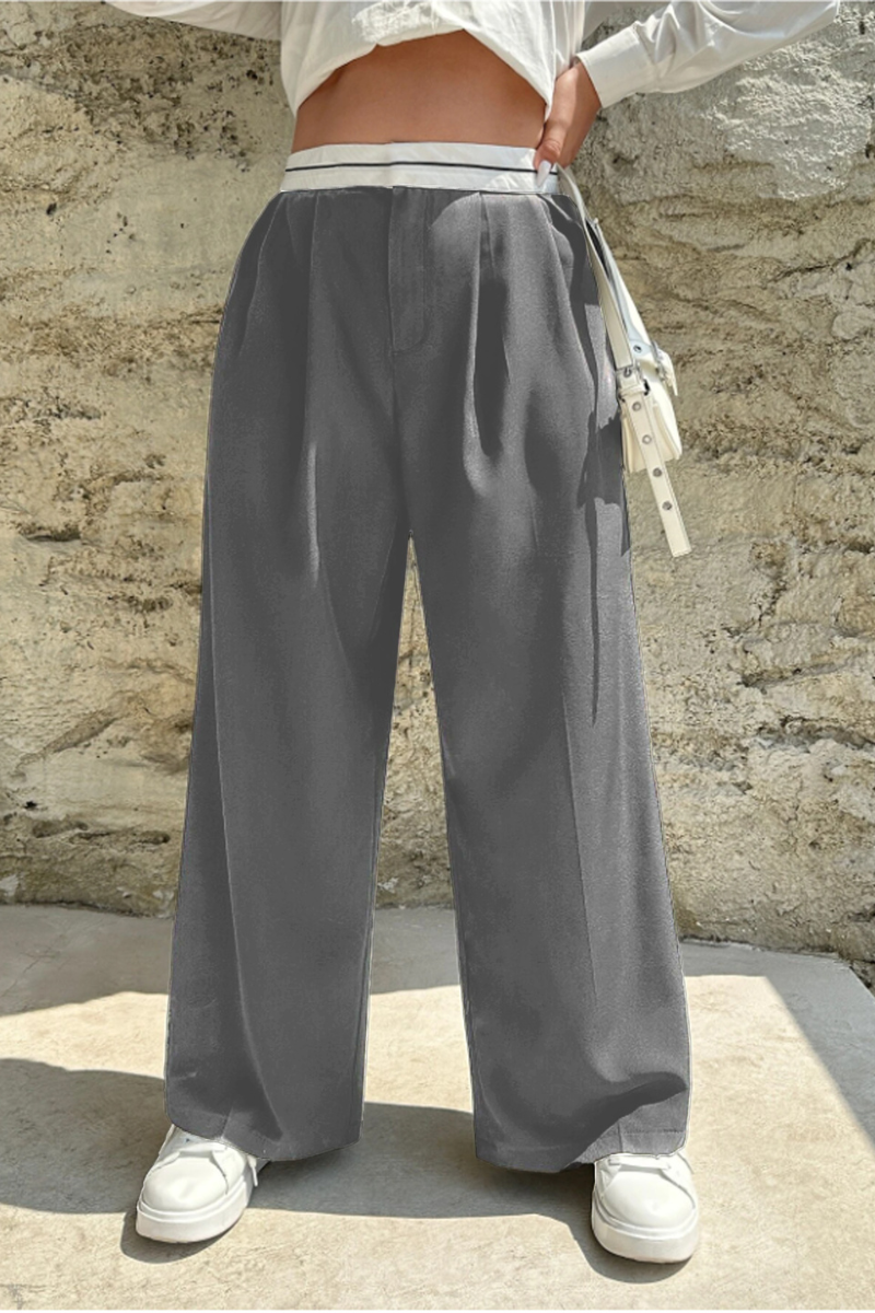 Combo : Korean Style Baggy Trouser Black & Grey