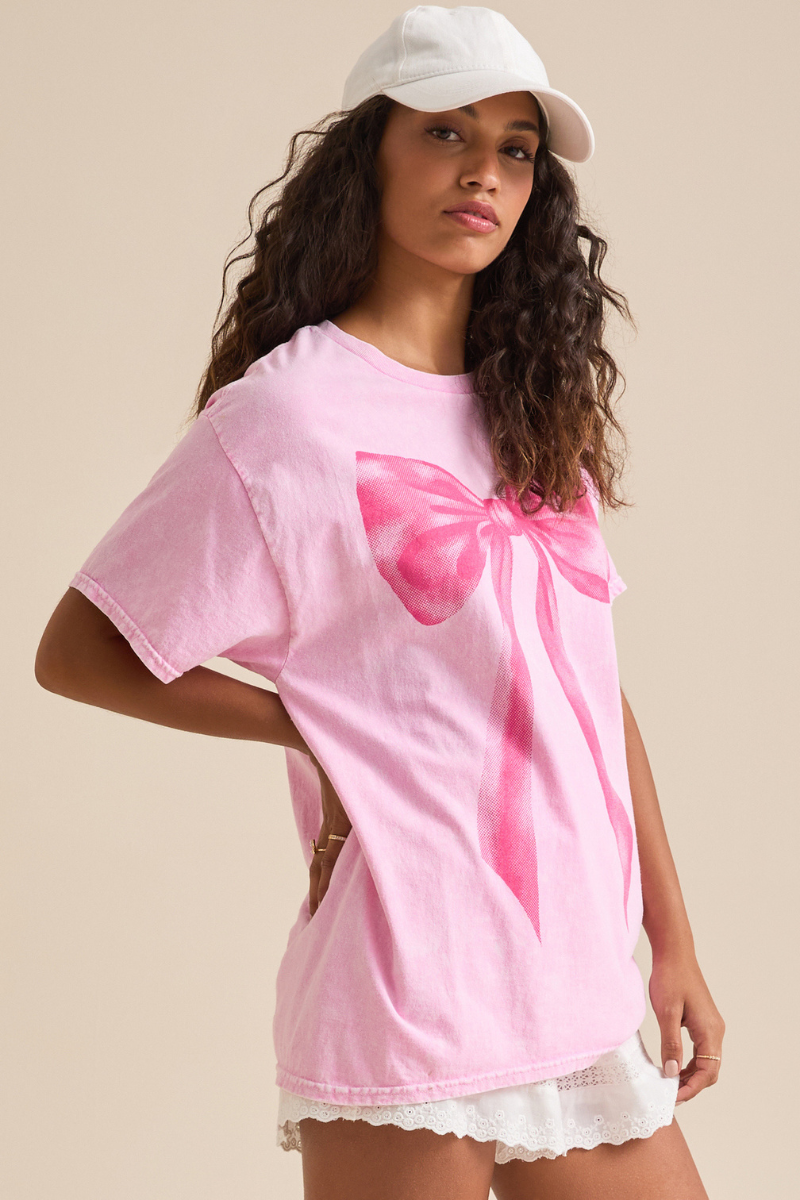 Pink Bow Graphic Tee