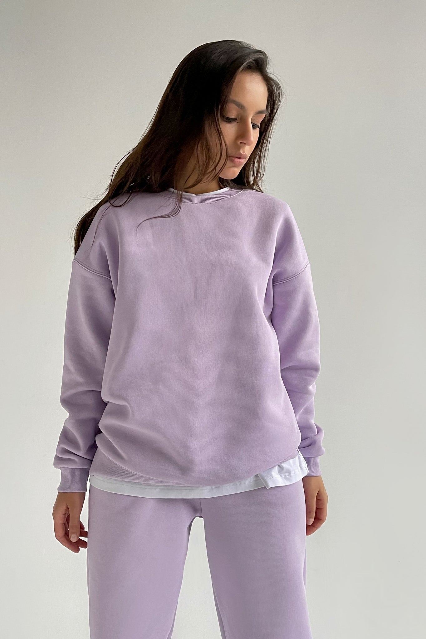 Lilac Roundneck Sweatshirt & Straight Fit Jogger Coord Set