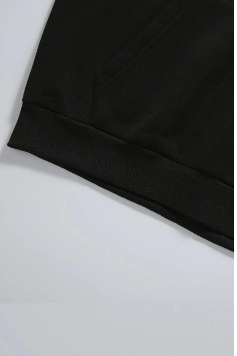 Solid Jet Black Fleece Premium Hoodie