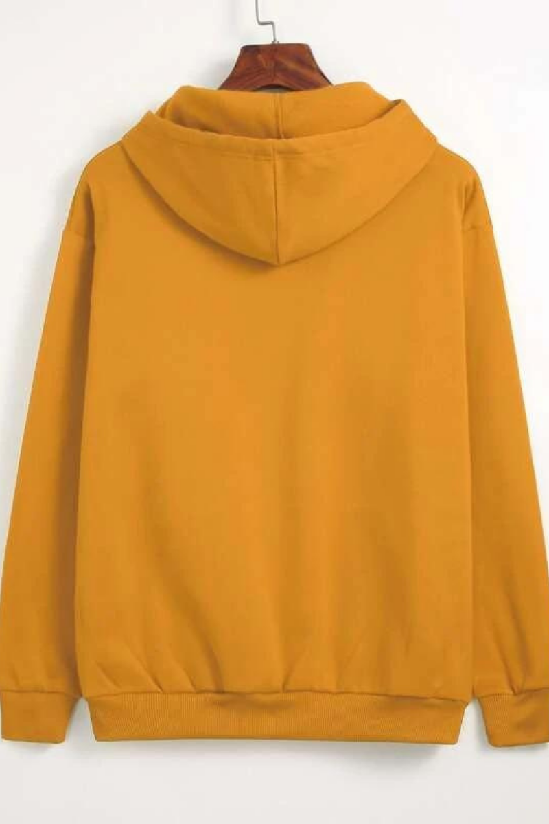 Solid Mustard Fleece Hoodie