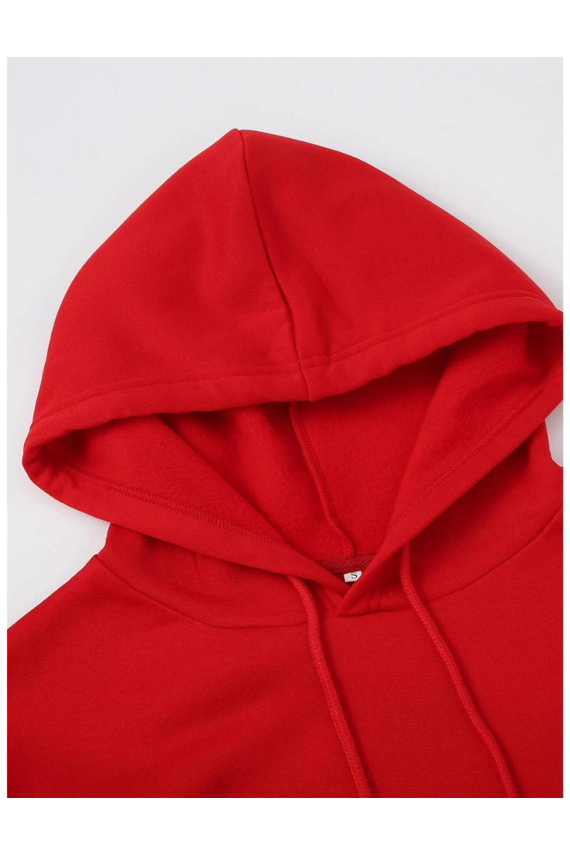 Solid Red Fleece Hoodie