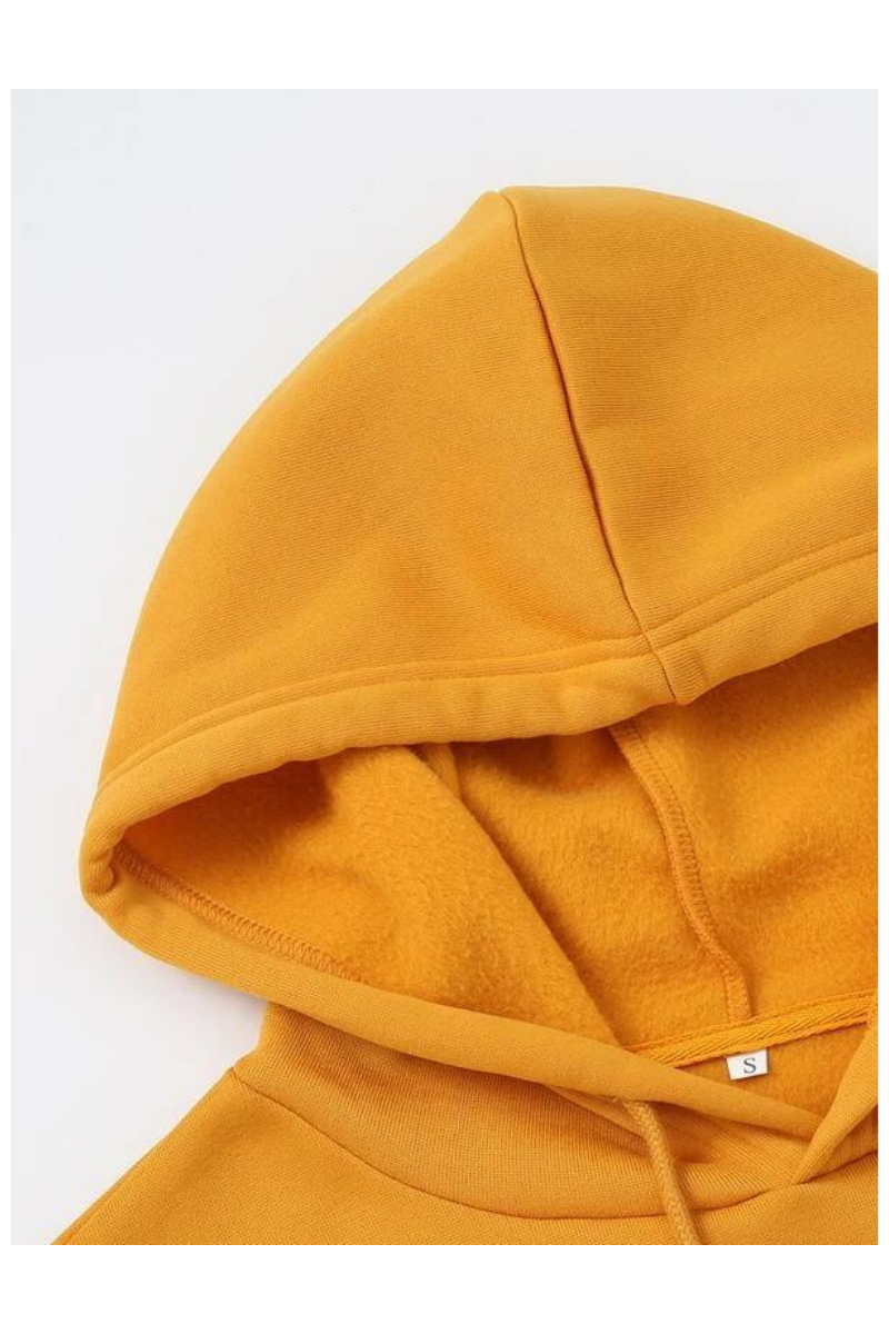 Solid Mustard Fleece Hoodie