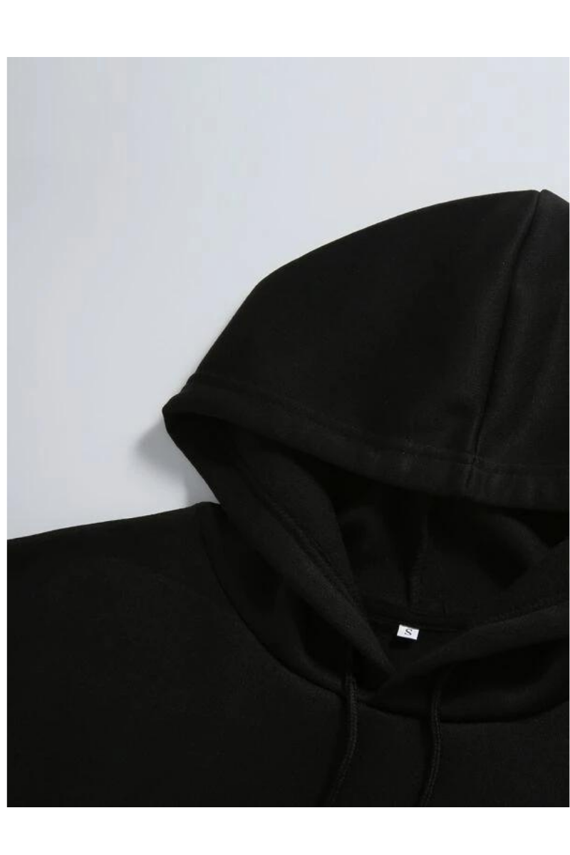 Solid Jet Black Fleece Premium Hoodie