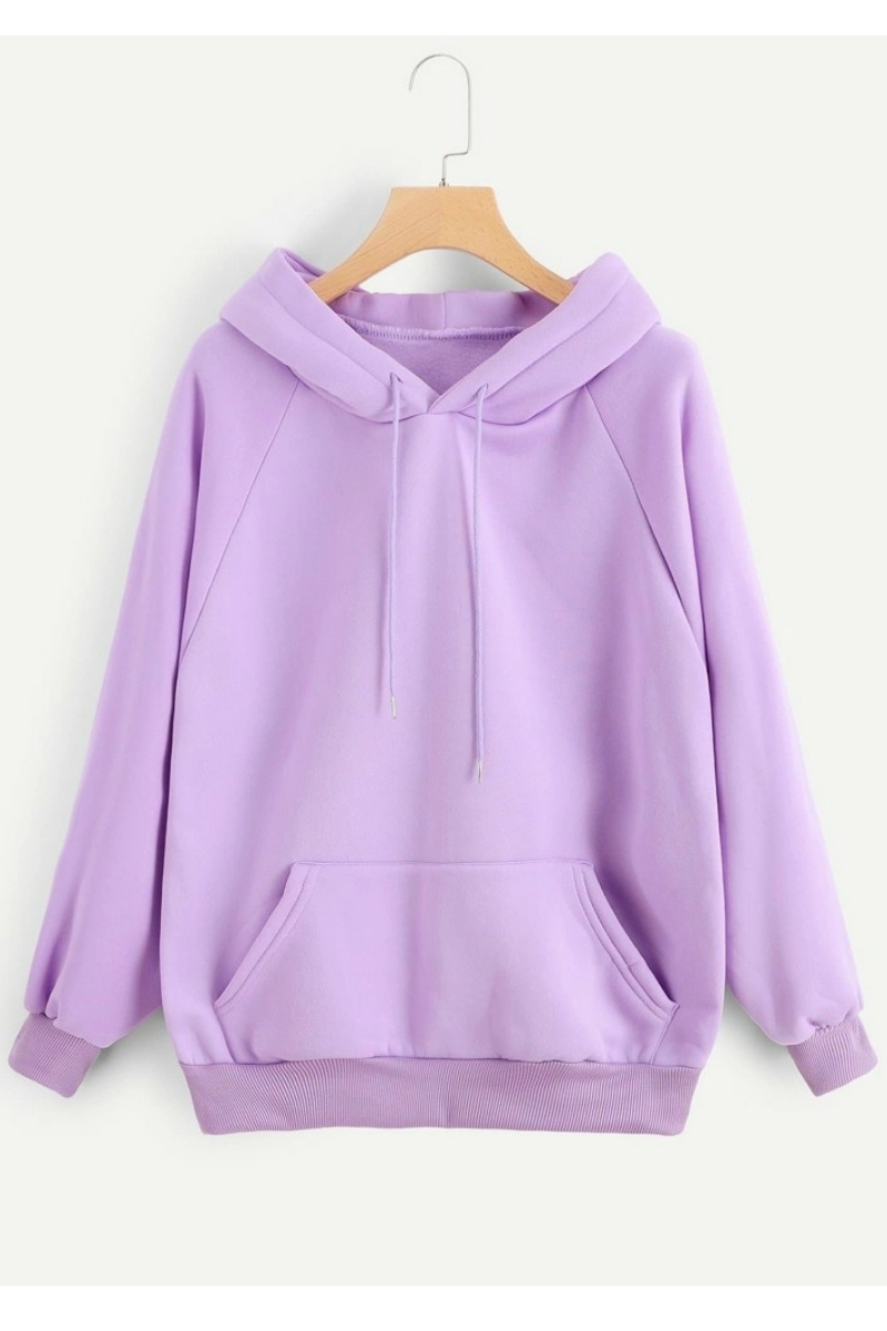 Solid Lilac Fleece Hoodie