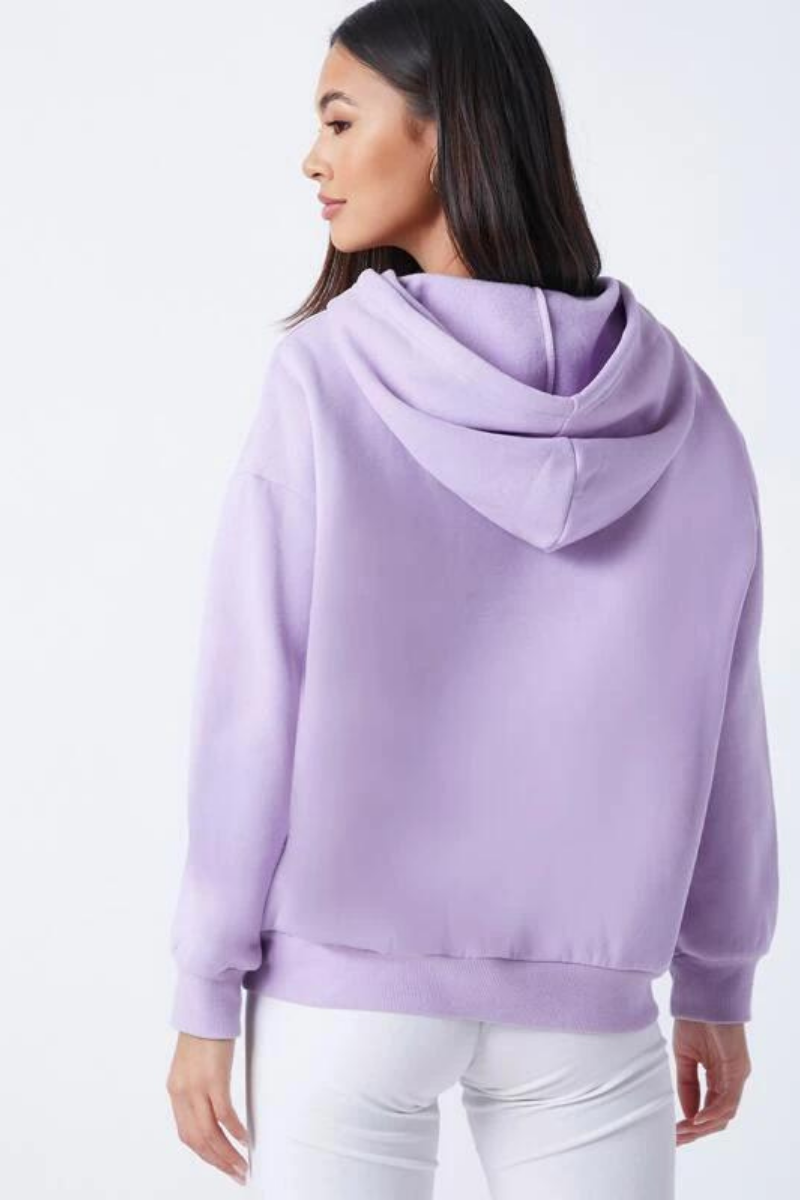 Solid Lilac Fleece Hoodie