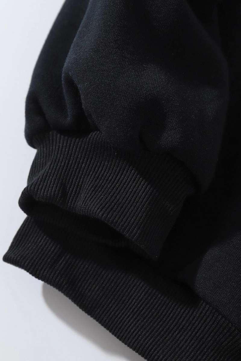 Solid Jet Black Roundneck Premium Pullover