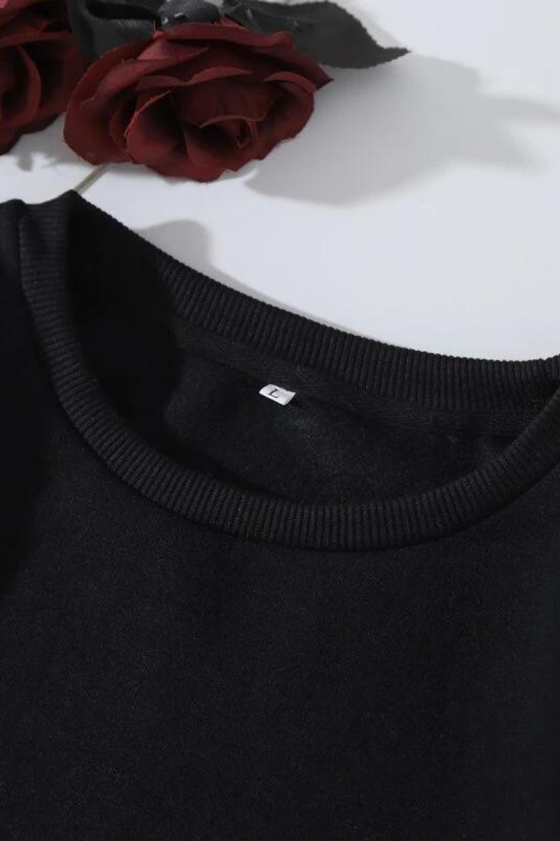 Solid Jet Black Roundneck Premium Pullover