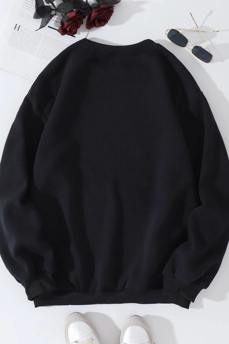 Solid Jet Black Roundneck Premium Pullover