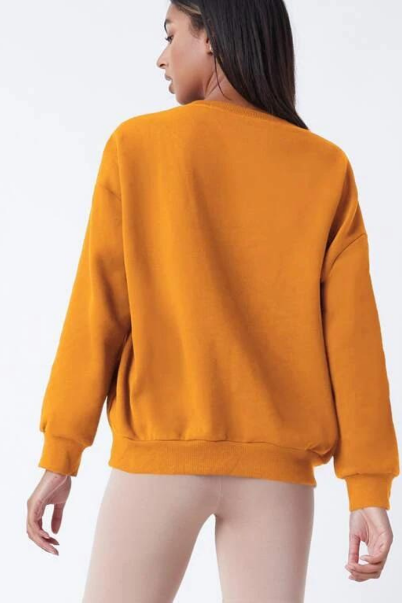 Solid Mustard Roundneck Premium Pullover