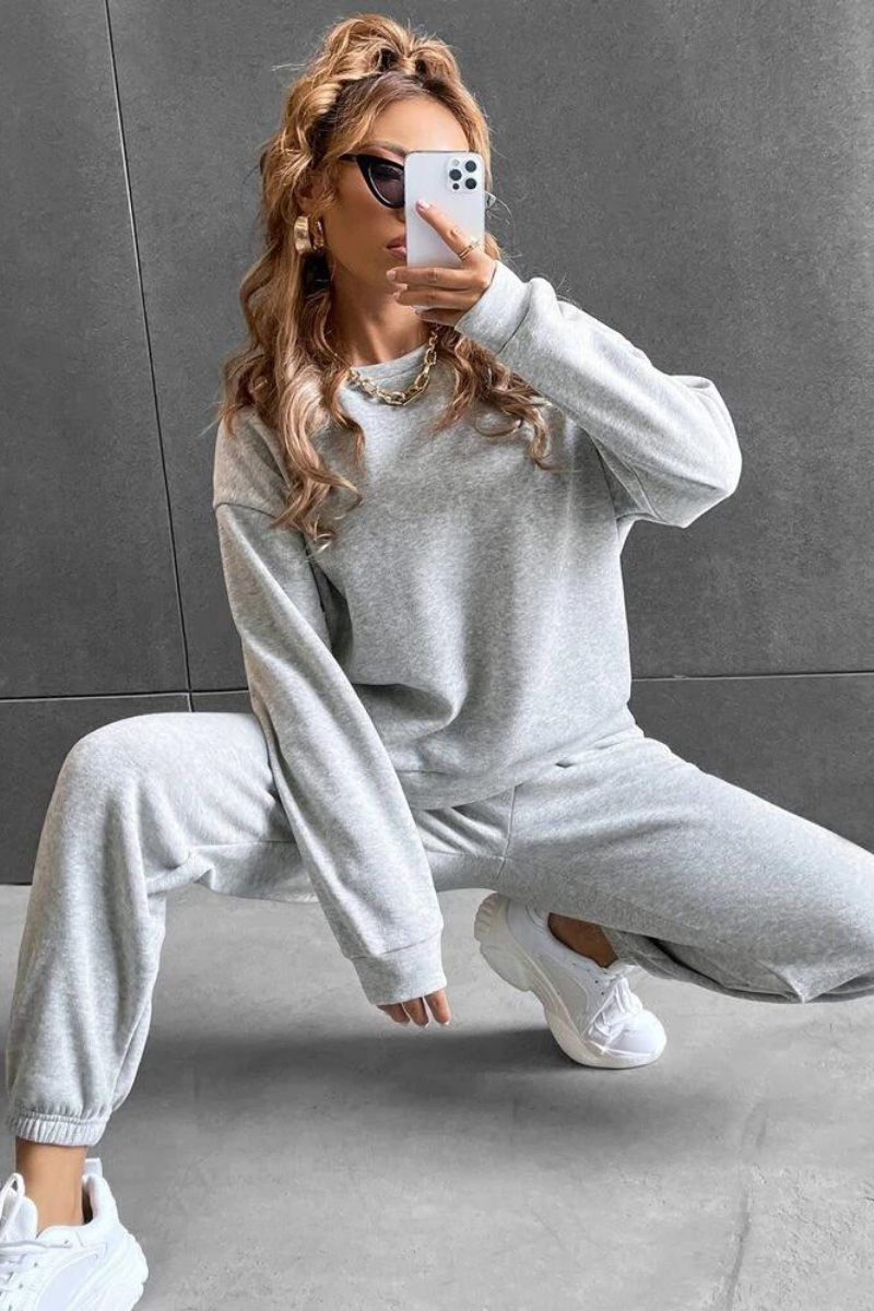 Biker Sweatshirt and Sweatpant Coord Set