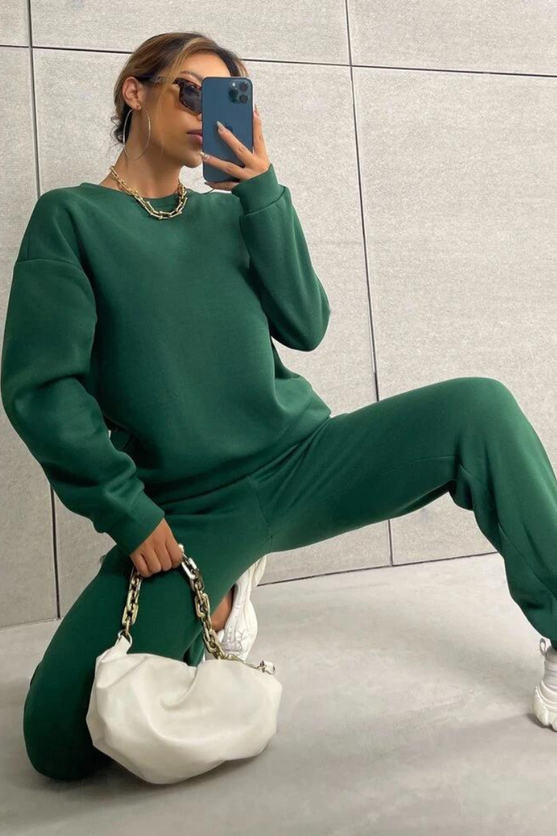 Biker Sweatshirt and Sweatpant Coord Set