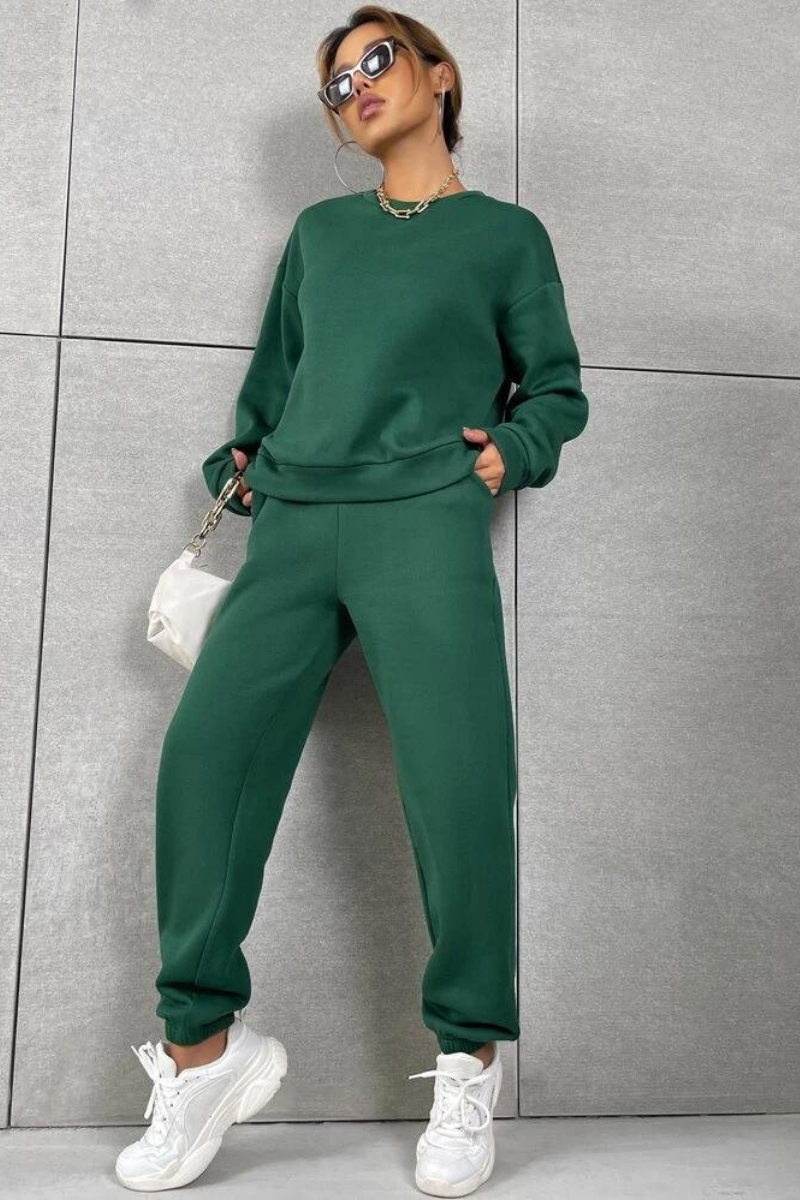 Biker Sweatshirt and Sweatpant Coord Set