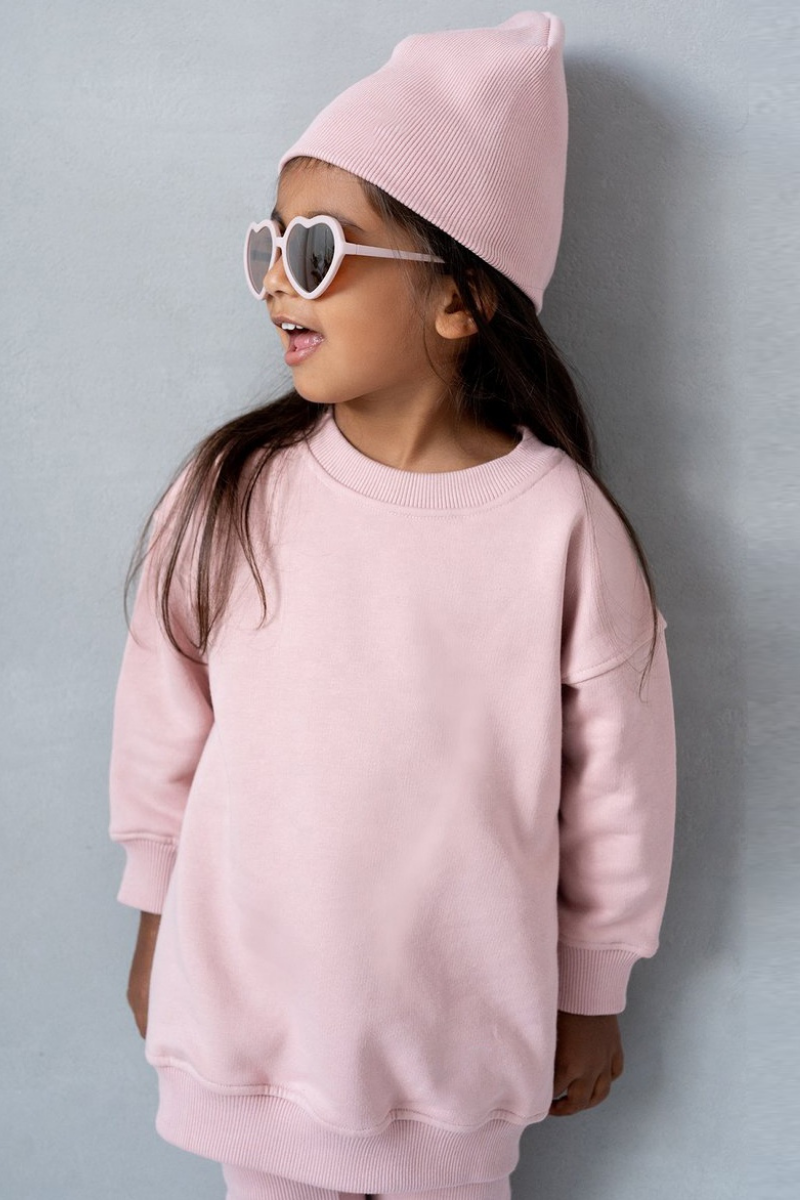 Kids Oversized Dropshoulder Sweatshirt & Ribbed Legging Coord Set