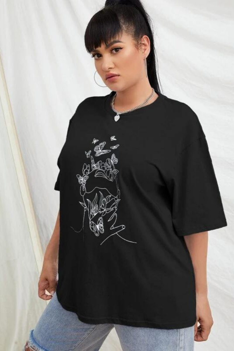 Butterfly Abstract Oversized T-shirt