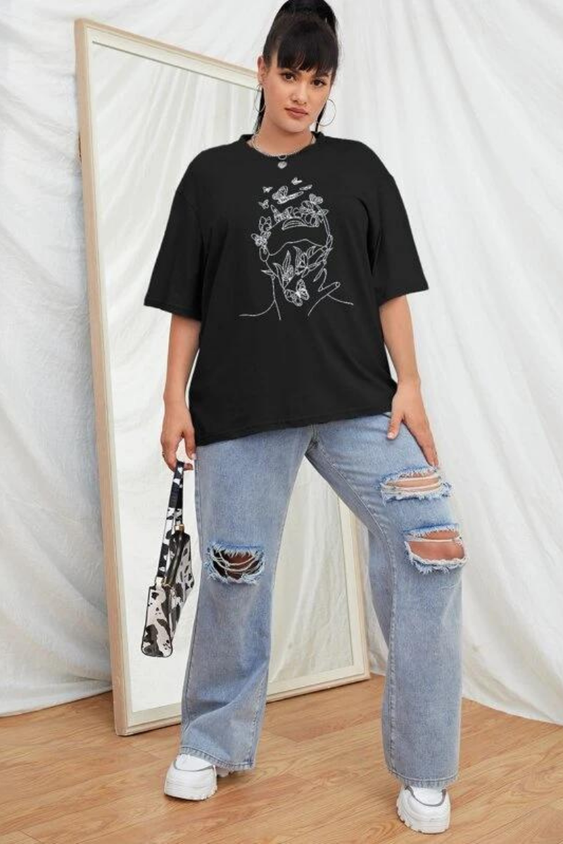 Butterfly Abstract Oversized T-shirt