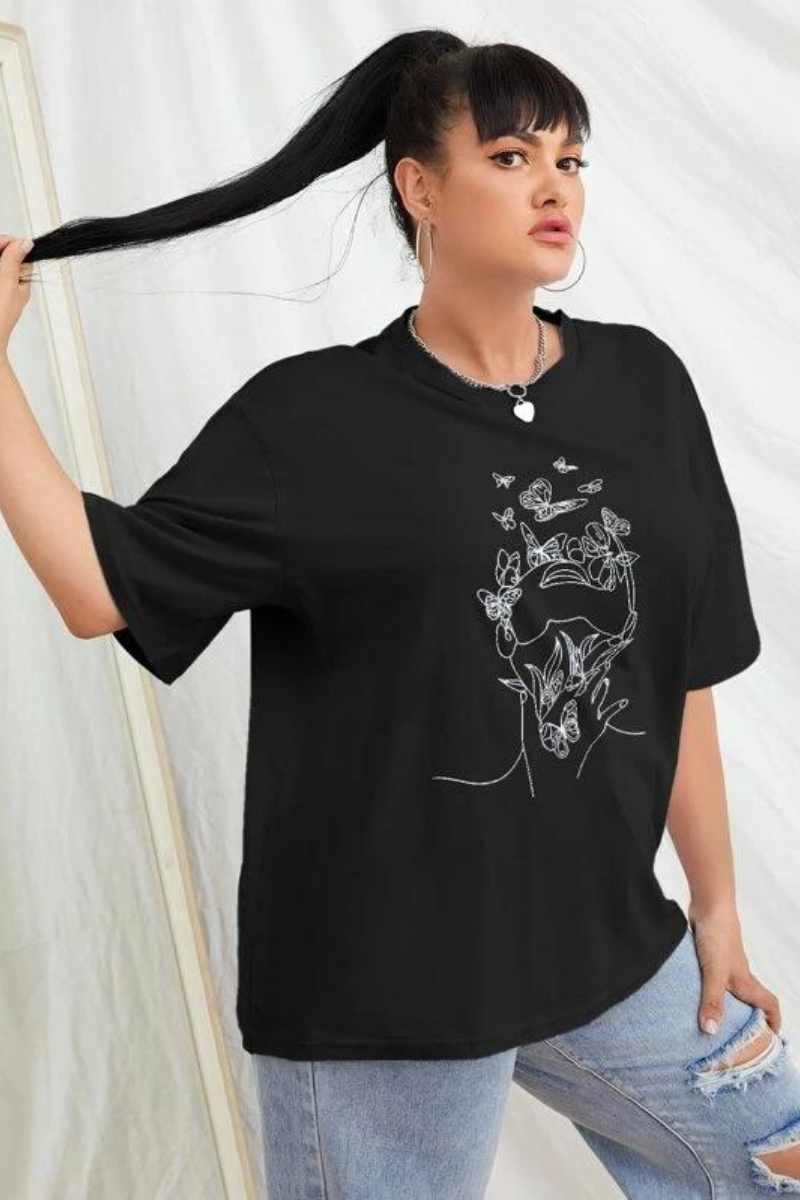 Butterfly Abstract Oversized T-shirt