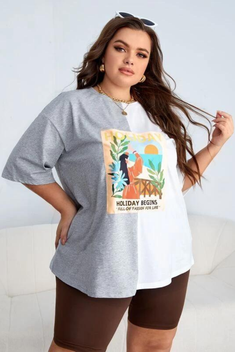 Holiday Mood Monochrome Oversized T-shirt