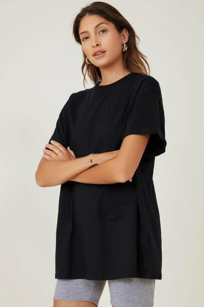 Solid Colour Roundneck Oversized T-shirt