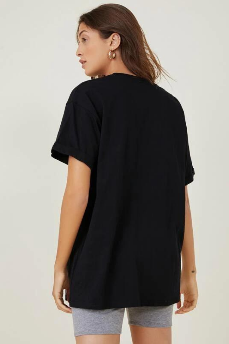 Solid Colour Roundneck Oversized T-shirt