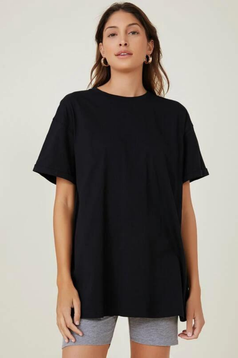 Solid Colour Roundneck Oversized T-shirt