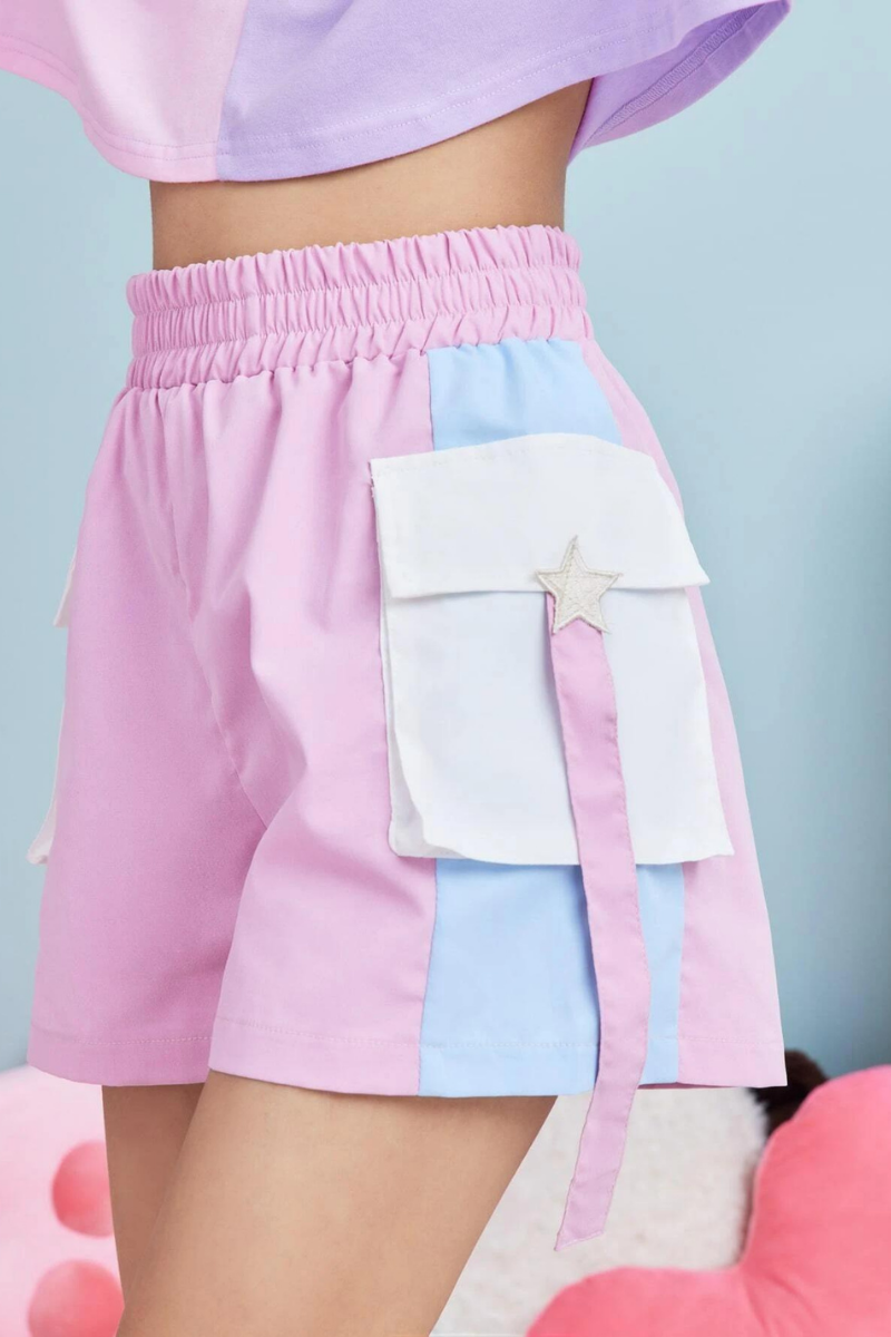 Colour Block Pocket Shorts