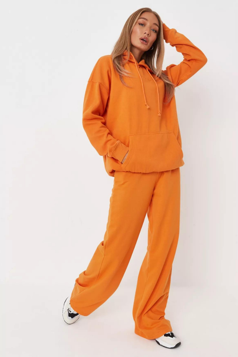 Orange Nestiva  Loopback wide leg jogger