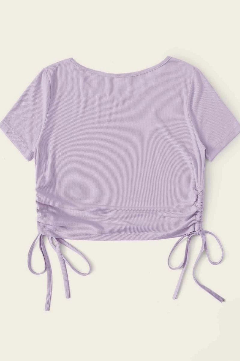 Drawstring Side Crop Top