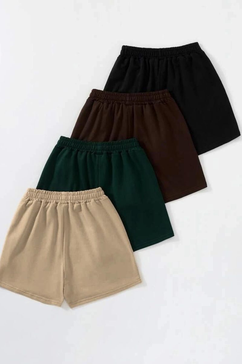 4pcs  Summer Shorts (Black/Coffee Brown/Beige/Dark Green)