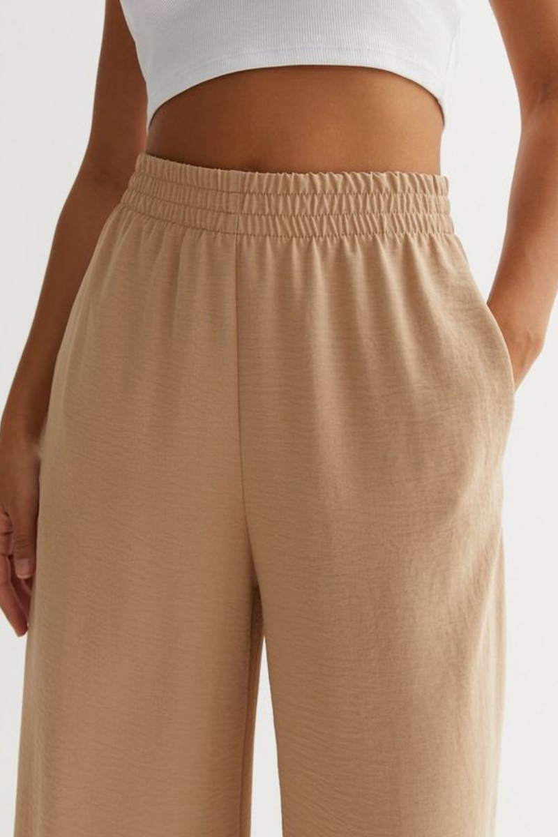 Beige Wide Leg Jogger