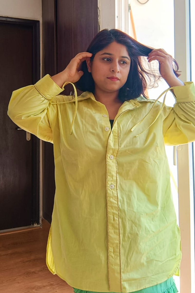 Golden Detailing Lemon Yellow Shirt