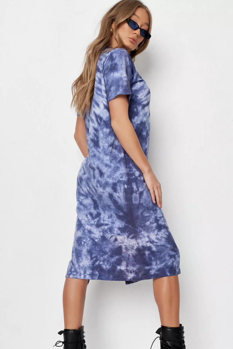 Tie Dye Short Sleeve T-shirt Midi Dress