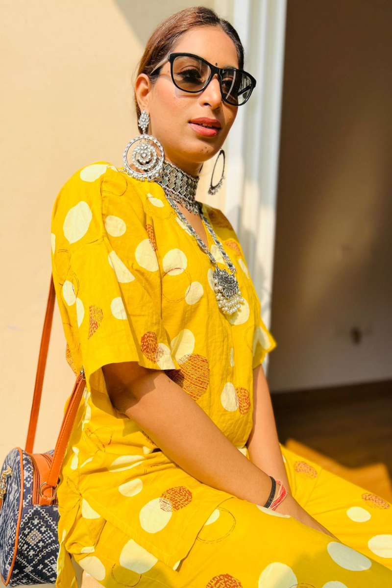 Mustard Honey Printed Set