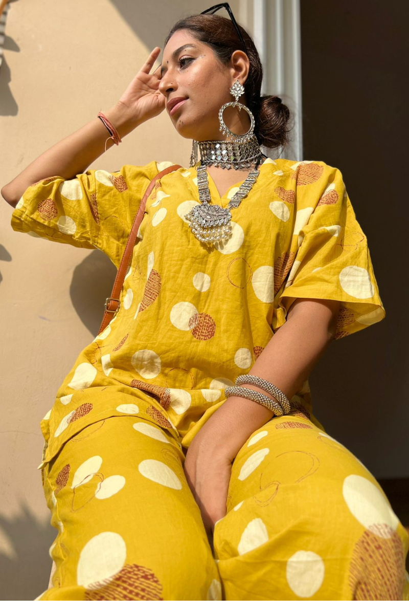 Mustard Honey Printed Set