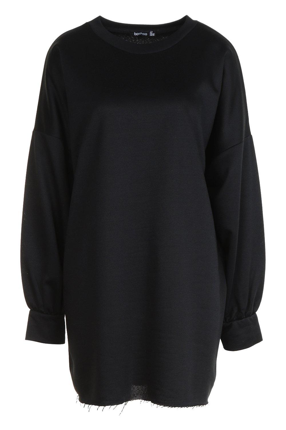 Oversized Fleece Black Dress